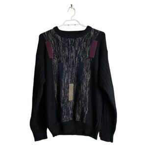 Wrangler Retro Suede Patch Crewneck Knit Sweater